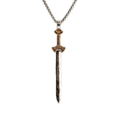 Sterling Silver & Bronze Viking Sword Necklace